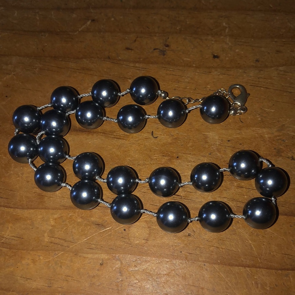 Silver Lustrous Beaded Necklace